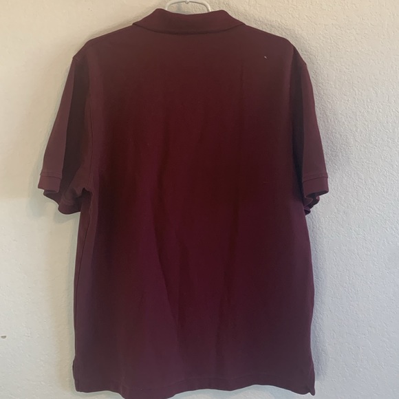 L.L. BEAN POLO SHIRT COTTON DEEP WINE BURGUNDY SHORT SLEEVES - Picture 3 of 9